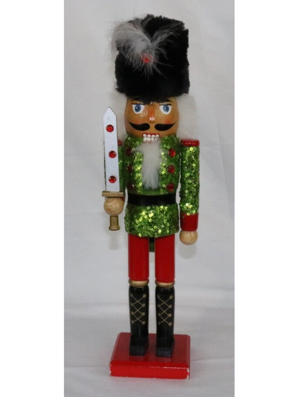 Vtg. Hoilday Home 24" King Crown Wooden Nutcracker Christmas Decoration